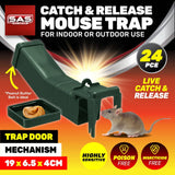 Darrahopens Pet Care > Pest Control SAS Pest Control 24PCE Mouse Traps Catch & Release Trap Door Mechanism 19cm