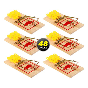 Darrahopens Pet Care > Pest Control SAS Pest Control 48PCE Mice Rodent Traps Wooden Powerful Spring 10cm x 4.5cm