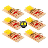 Darrahopens Pet Care > Pest Control SAS Pest Control 48PCE Mice Rodent Traps Wooden Powerful Spring 10cm x 4.5cm