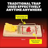 Darrahopens Pet Care > Pest Control SAS Pest Control 48PCE Mice Rodent Traps Wooden Powerful Spring 10cm x 4.5cm