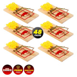 Darrahopens Pet Care > Pest Control SAS Pest Control 48PCE Mice Rodent Traps Wooden Powerful Spring 10cm x 4.5cm