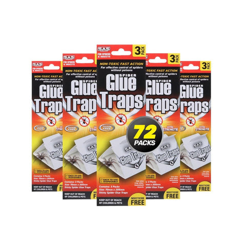 Darrahopens Pet Care > Pest Control SAS Pest Control 72PCE Spider Traps Disposable Non-Toxic 70mm x 205mm