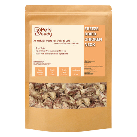 Darrahopens Pet Care > Pet Food > Cat Food PetsBuddy Freeze Dried Treat Chicken Neck 1kg