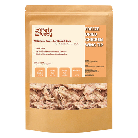 Darrahopens Pet Care > Pet Food > Cat Food PetsBuddy Freeze Dried Treat Chicken Wing Tip 1kg