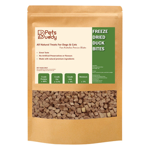 Darrahopens Pet Care > Pet Food > Cat Food PetsBuddy Freeze Dried Treat Duck Cube 1kg