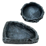 Darrahopens Pet Care > Reptile & Amphibian Supplies > Reptile & Amphibian Habitat Accessories 2 Pack Reptile Water Dish Food Bowl Rock Worm Feeder for Leopard Gecko Lizard