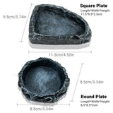 Darrahopens Pet Care > Reptile & Amphibian Supplies > Reptile & Amphibian Habitat Accessories 2 Pack Reptile Water Dish Food Bowl Rock Worm Feeder for Leopard Gecko Lizard