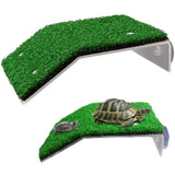 Darrahopens Pet Care > Reptile & Amphibian Supplies > Reptile & Amphibian Habitat Accessories Turtle Basking Platform Simulation Grass Turtle Ramp for Fish Tank Aquarium - L