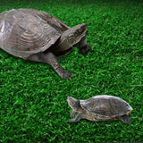 Turtle Basking Platform Simulation Grass Turtle Ramp for Fish Tank Aquarium - L