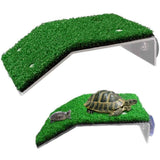 Turtle Basking Platform Simulation Grass Turtle Ramp for Fish Tank Aquarium - M