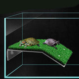 Turtle Basking Platform Simulation Grass Turtle Ramp for Fish Tank Aquarium - M