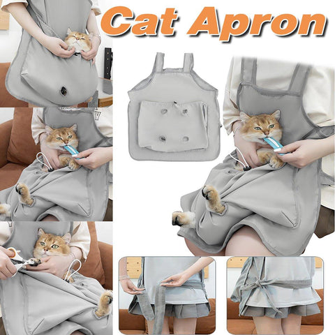 Darrahopens Pet Care > Reptile & Amphibian Supplies > Reptile & Amphibian Habitats Cat Carrying Apron Non Stick Hair Kangaroo Pouch Pet Grooming Suit Portable