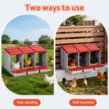 Darrahopens Pet Care > Reptile & Amphibian Supplies > Reptile & Amphibian Habitats i.Pet Chicken Nesting Box 3 Hole Roll Away Poultry Hen Laying Egg Hutch Red