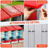 Darrahopens Pet Care > Reptile & Amphibian Supplies > Reptile & Amphibian Habitats i.Pet Chicken Nesting Box 3 Hole Roll Away Poultry Hen Laying Egg Hutch Red