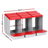 Darrahopens Pet Care > Reptile & Amphibian Supplies > Reptile & Amphibian Habitats i.Pet Chicken Nesting Box 3 Hole Roll Away Poultry Hen Laying Egg Hutch Red