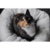 Darrahopens Pet Care Soft Cat Bed Brown Suede - Warm Kitten Puppy Round Doughnut Donut Lambswool
