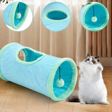 Darrahopens Pet Care > Toys > Cat Toys 1 Pcs Suede Fabric Pet Cat Tunnel With Puffball, Cat/Dog Toy,50*25 cm,Blue In Australia - Darrahopens