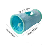 Darrahopens Pet Care > Toys > Cat Toys 1 Pcs Suede Fabric Pet Cat Tunnel With Puffball, Cat/Dog Toy,50*25 cm,Blue In Australia - Darrahopens