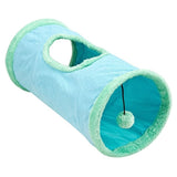 Darrahopens Pet Care > Toys > Cat Toys 1 Pcs Suede Fabric Pet Cat Tunnel With Puffball, Cat/Dog Toy,50*25 cm,Blue In Australia - Darrahopens