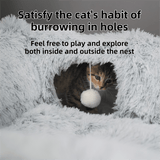 Darrahopens Pet Care > Toys > Cat Toys 2-in-1 Dark Grey Tie-Dye Donut-Shaped Cat Tunnel Bed -  Spacious 85cm Pet Play Tunnel & Lounger, Durable Fabric for Cats & Kittens
