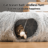 Darrahopens Pet Care > Toys > Cat Toys 2-in-1 Dark Grey Tie-Dye Donut-Shaped Cat Tunnel Bed -  Spacious 85cm Pet Play Tunnel & Lounger, Durable Fabric for Cats & Kittens