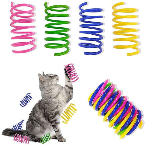 40Pcs Cat Spring Toys Colorful Cat Spiral Bouncy Toys Interactive Toys for Cats and Kittens