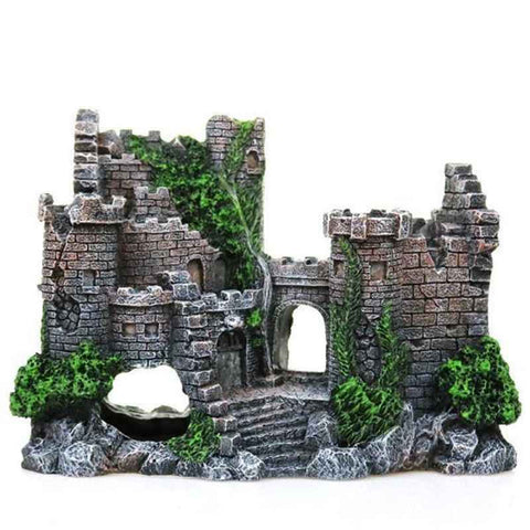 Darrahopens Pet Care > Toys > Cat Toys Aquarium Decorations- Castle Fish Tank Decorations for Aquatic Pets to Breed Play and Rest Fish Decorations for Tank