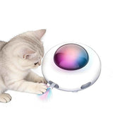 Automatic Electric Cat Toy with Feather Wand USB Rechargeable UFO