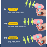 Darrahopens Pet Care > Toys > Cat Toys Bamboo Dragonfly Toy Gun Set with Glowing Frisbee Spinner - Outdoor Parent-Child Interactive Toy - Yellow