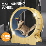 Darrahopens Pet Care > Toys > Cat Toys Cat Running Wheel Cat Running Wheel Ultra-Quiet Treadmill Exerciser Scratcher with Anti-Slip Carpet Detachable Runway and Safety Latch Cat Sport Runner Toy