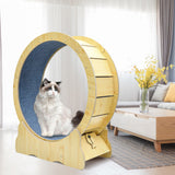 Darrahopens Pet Care > Toys > Cat Toys Cat Running Wheel Cat Running Wheel Ultra-Quiet Treadmill Exerciser Scratcher with Anti-Slip Carpet Detachable Runway and Safety Latch Cat Sport Runner Toy