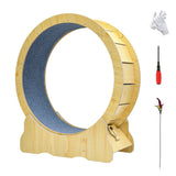 Darrahopens Pet Care > Toys > Cat Toys Cat Running Wheel Cat Running Wheel Ultra-Quiet Treadmill Exerciser Scratcher with Anti-Slip Carpet Detachable Runway and Safety Latch Cat Sport Runner Toy
