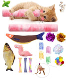 Darrahopens Pet Care > Toys > Cat Toys Cat Toys,Interactive Kitten Toy for Indoor Kitty Exercise 14 Piece with Fish Catnip Spiral Spring, Tube, Crinkle Balls Helps Reduce Stress & Provide Anxiety Relief for Cats
