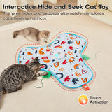 Darrahopens Pet Care > Toys > Cat Toys Dark Blue Interactive Cat Toys Rechargeable,Moving Concealed Feathers,Real Mouse Squeaky,Touch Activated Cat Kitten Toy Exercise Toys for Indoor Bored Adult Cats