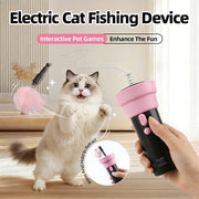 Darrahopens Pet Care > Toys > Cat Toys Electric Cat Fishing Wand Toy: One-Button Launch with Spring Retraction, the Perfect Stress-Relief Toy for Human-Pet Interaction/Black [gift battery *2+ replacement head *2+ screwdriver] In Australia - Darrahopens