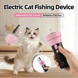 Darrahopens Pet Care > Toys > Cat Toys Electric Cat Fishing Wand Toy: One-Button Launch with Spring Retraction, the Perfect Stress-Relief Toy for Human-Pet Interaction/[Gift battery *2+ replacement head *2+ screwdriver] In Australia - Darrahopens