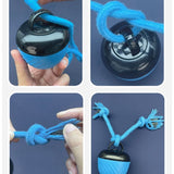 Darrahopens Pet Care > Toys > Cat Toys Electric Rolling Pet Ball for Cats and Dogs, Durable, Chew-Resistant, Rope-Knot, Squeaky, and Glowing Toy - Blue