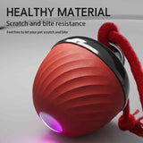 Darrahopens Pet Care > Toys > Cat Toys Electric Rolling Pet Ball for Cats and Dogs, Durable, Chew-Resistant, Rope-Knot, Squeaky, and Glowing Toy - Red