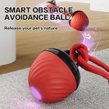 Darrahopens Pet Care > Toys > Cat Toys Electric Rolling Pet Ball for Cats and Dogs, Durable, Chew-Resistant, Rope-Knot, Squeaky, and Glowing Toy - Red