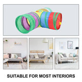 Darrahopens Pet Care > Toys > Cat Toys Foldable Rainbow Cat Tunnel Interactive Pet Toy with Tee Shape Fun Play Tunnel