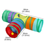 Darrahopens Pet Care > Toys > Cat Toys Foldable Rainbow Cat Tunnel Interactive Pet Toy with Tee Shape Fun Play Tunnel