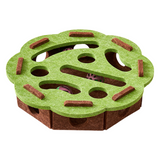 Darrahopens Pet Care > Toys > Cat Toys Green-Brown Felt Puzzle Flower Shape Box Cat Toy with 2 Metal Bell Balls - Scratch-Resistant & Interactive Hide-and-Seek Toy, Brain Stimulating Fun