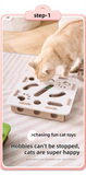 Darrahopens Pet Care > Toys > Cat Toys Green-Brown Felt Puzzle Flower Shape Box Cat Toy with 2 Metal Bell Balls - Scratch-Resistant & Interactive Hide-and-Seek Toy, Brain Stimulating Fun
