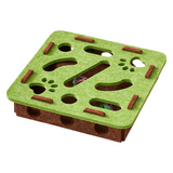 Darrahopens Pet Care > Toys > Cat Toys Green-Brown Felt Puzzle Square Shape Box Cat Toy with 2 Metal Bell Balls - Scratch-Resistant & Interactive Hide-and-Seek Toy, Brain Stimulating Fun