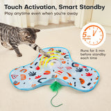 Darrahopens Pet Care > Toys > Cat Toys Green Interactive Cat Toys Rechargeable,Moving Concealed Feathers,Real Mouse Squeaky,Touch Activated Cat Kitten Toy Exercise Toys for Indoor Bored Adult Cats
