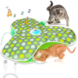 Darrahopens Pet Care > Toys > Cat Toys Green Interactive Cat Toys Rechargeable,Moving Concealed Feathers,Real Mouse Squeaky,Touch Activated Cat Kitten Toy Exercise Toys for Indoor Bored Adult Cats