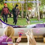 Green LED Light Up Flying Disc Cat Toy Interactive UFO Launcher with Replacement Discs