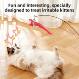 Darrahopens Pet Care > Toys > Cat Toys Interactive Self-Play Cat Wand with Suction Base - Automatic Bouncing Teaser Including Bell & 3 Bird Attachments(Green)