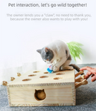 Darrahopens Pet Care > Toys > Cat Toys Interactive Wooden Cat Toy Whack-A-Mole Box - Solid Pine Cloud Puzzle with Pop-Up Cartoon Figures - Mental Enrichment & Bonding Game for Indoor Cats