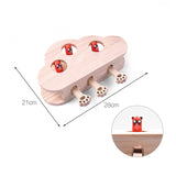 Darrahopens Pet Care > Toys > Cat Toys Interactive Wooden Cat Toy Whack-A-Mole Box - Solid Pine Cloud Puzzle with Pop-Up Cartoon Figures - Mental Enrichment & Bonding Game for Indoor Cats